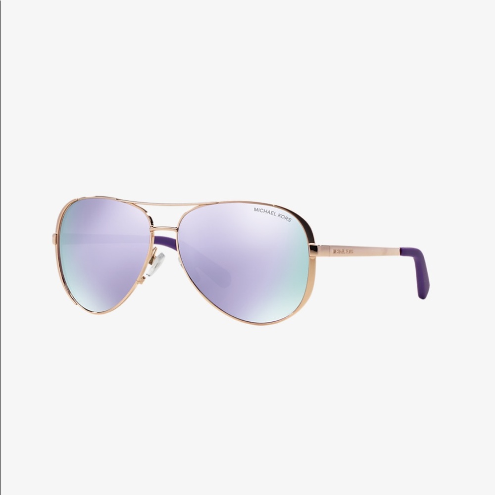 NWT Michael Kors Gold & Violet Aviator Sunglasses